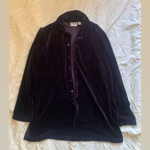 Vintage Purple Velvet Button Down